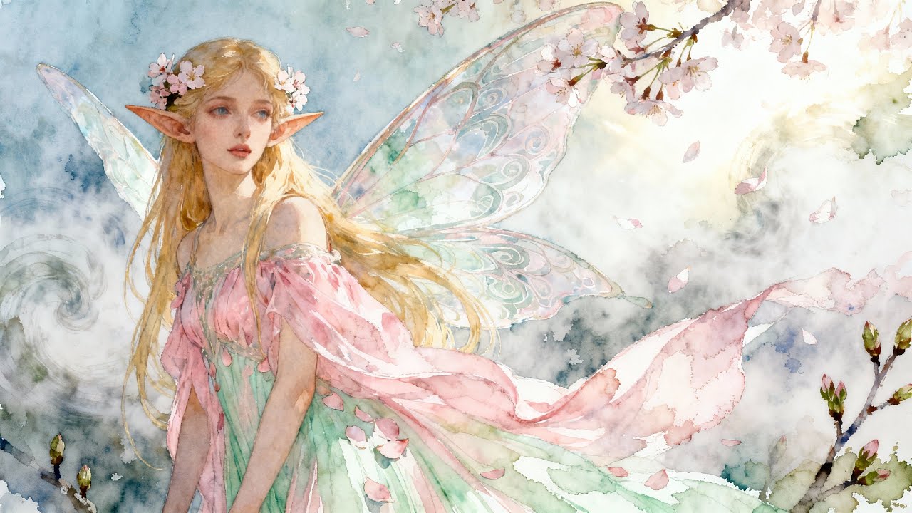 Relaxing Fantasy Ambience: Spring Fairy's Awakening in Watercolor Forest | Healing Music