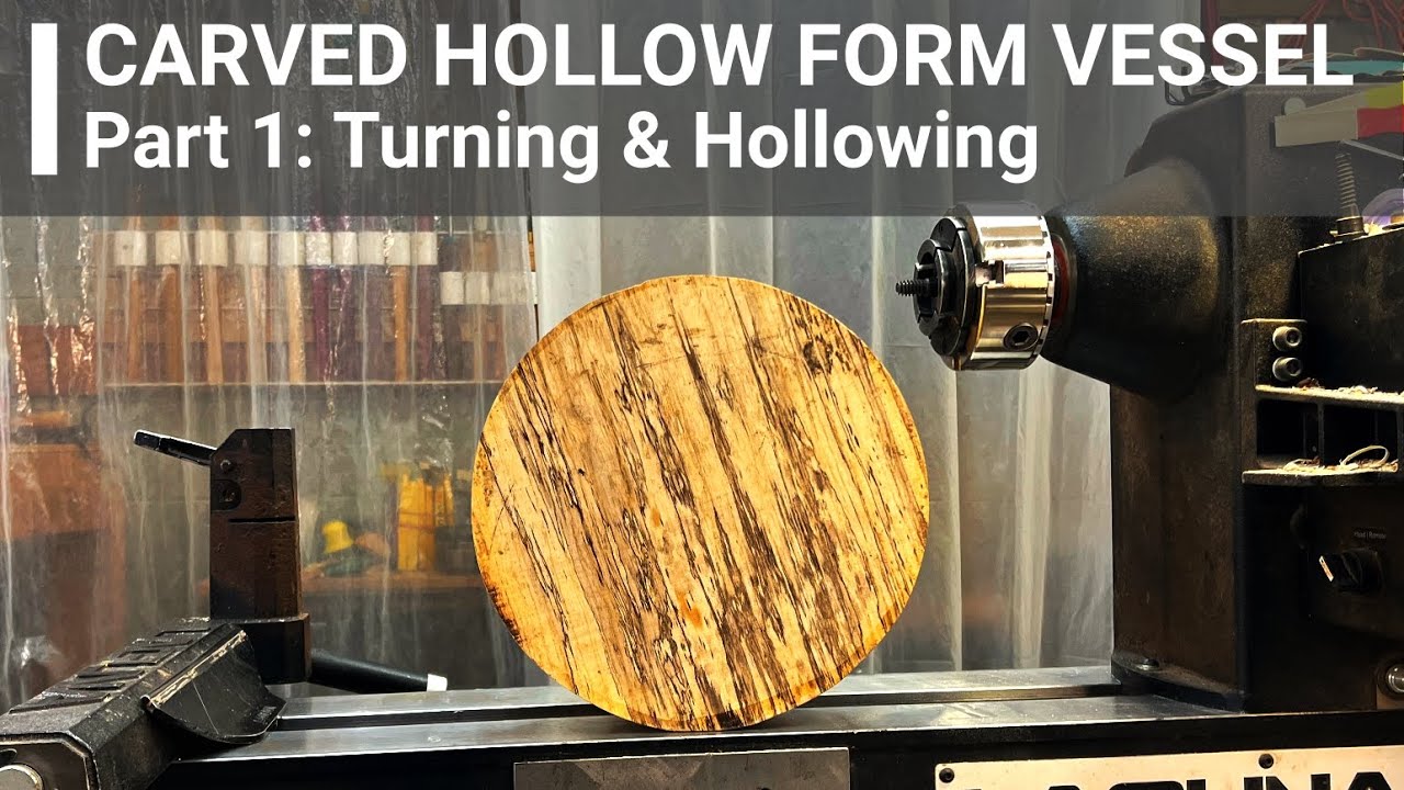 Woodturning - Sculpted Hollow Form Vessel from Kiln Dried Hackberry [Part 1 of 3]
