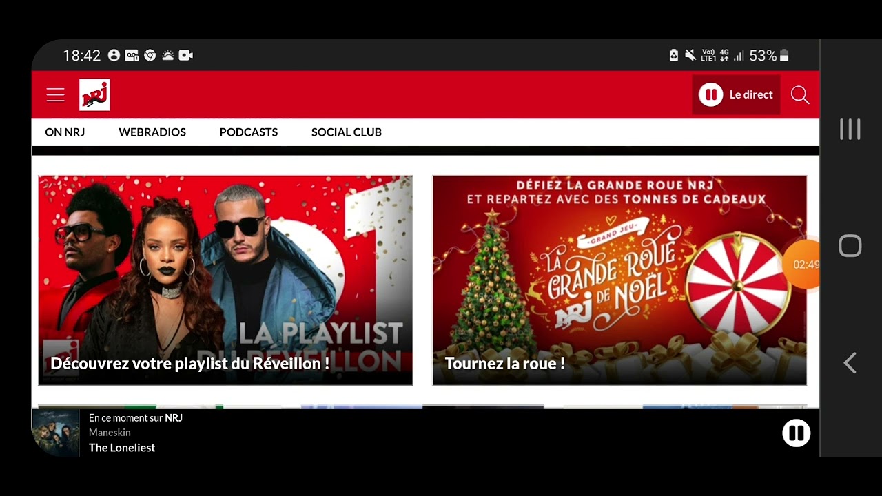 NRJ Radio 30/12/22 Page de Pub