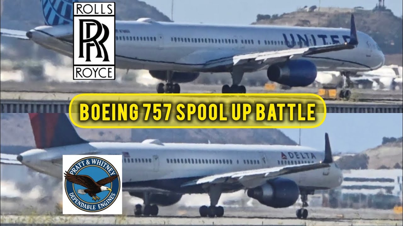 Boeing 757 Engine Spool Up Sound Comparison🔥 Rolls Royce RB211 Vs Pratt and Whitney PW2000 