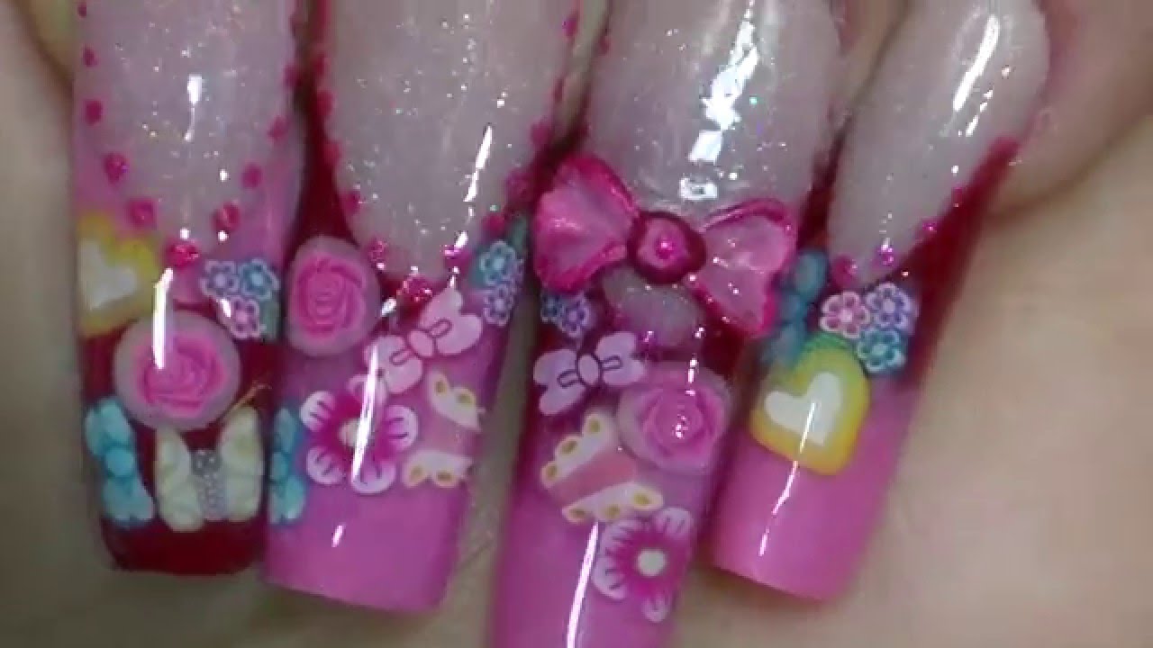 Uñas acrílicas romanticas/ Valentine's nails design