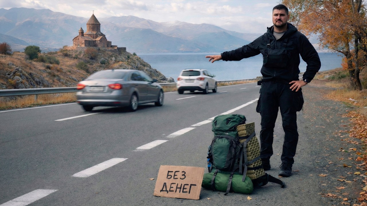 Автостопом к Севану | Ночую в заброшенном кафе у озера