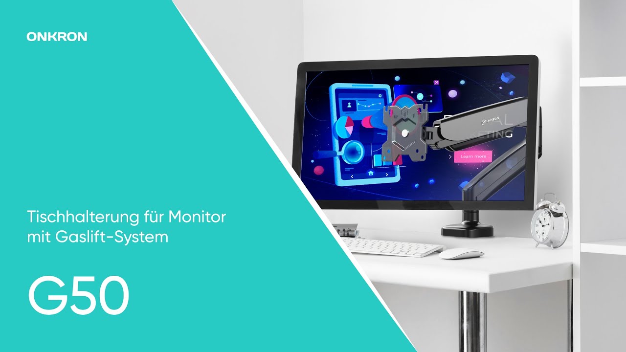 ONKRON G50 Monitor Tischhalterung 13-32 Zoll VESA 75x75-100x100 mm Schwarz