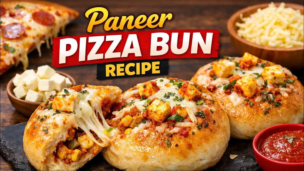 Paneer Pizza Bun Recipe | Cheesy & Soft Pizza Buns at Home 🍕 |#babitakirasoi #PaneerPizzaBun  