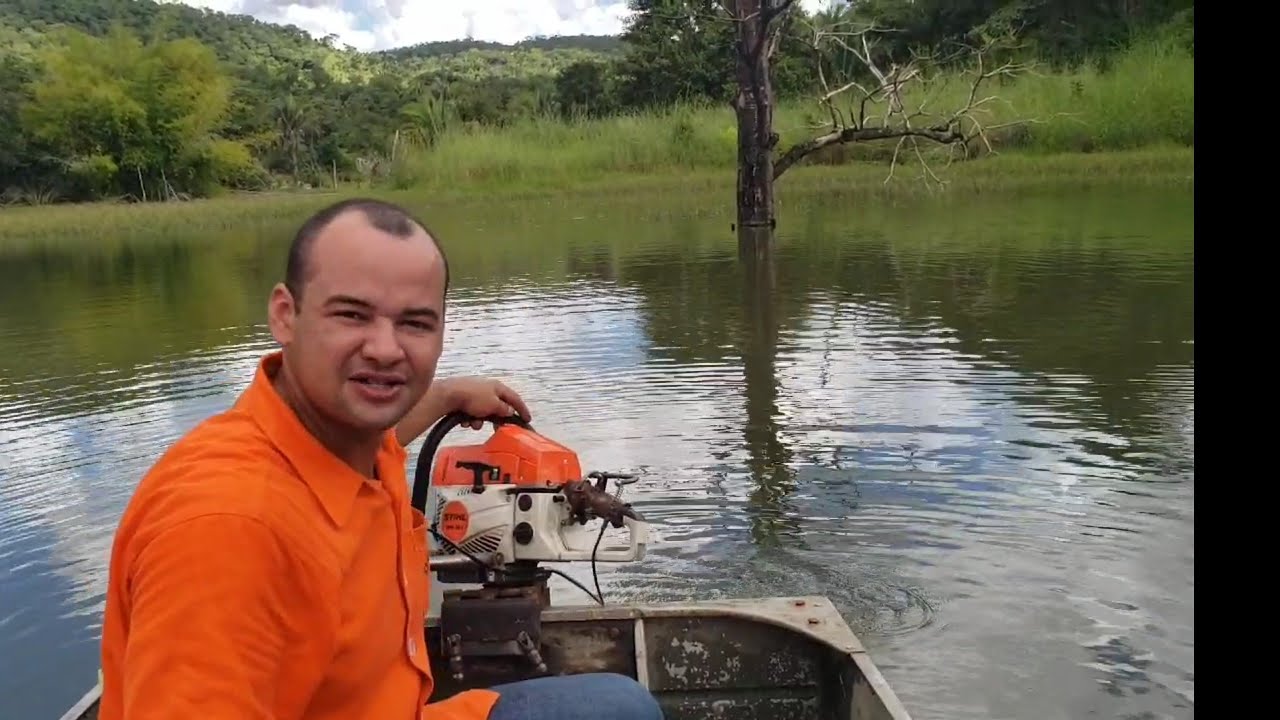 Motor de popa feito com motosserra parte 12