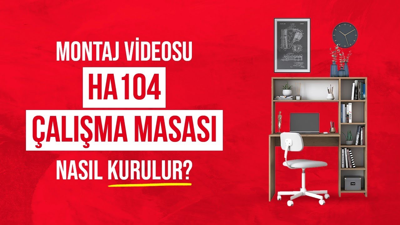 Rani Mobilya HA104 Kitaplıklı Raflı Bilgisayar Çalışma Masası