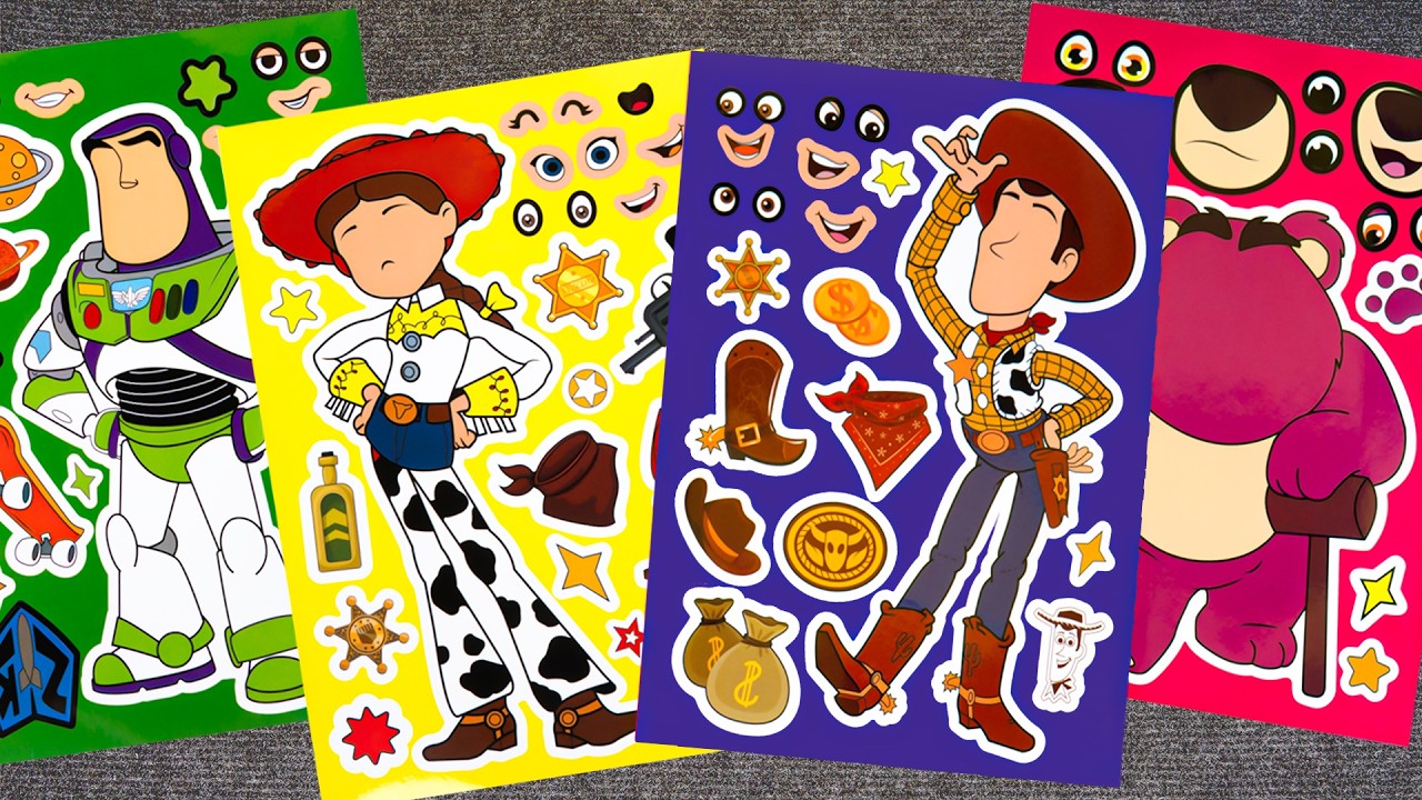 [✨paper diy✨] Toy Story 5 Sticker Book 💖 Create Funny Faces with Woody & Buzz Lightyear