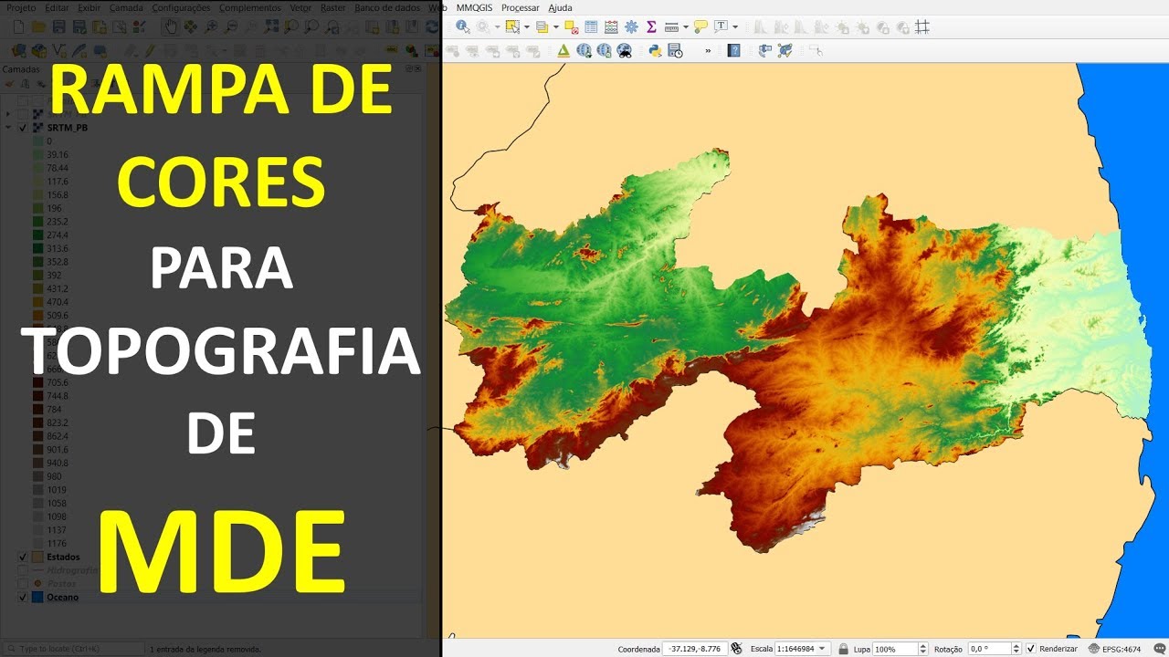QGIS: Rampa de Cores para Topografia em Modelo Digital de Elevação (MDE) | Tutorial