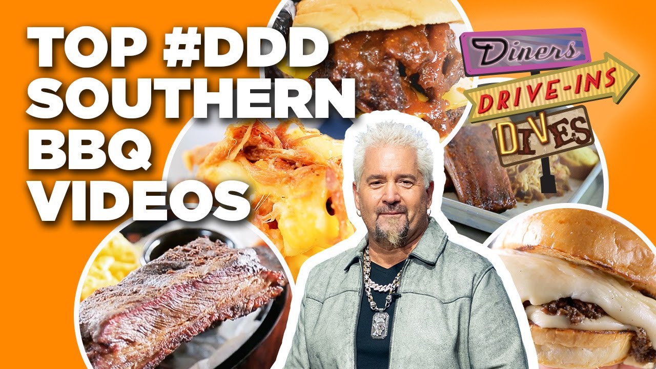 Top #DDD Southern BBQ Videos with Guy Fieri | Diners, Drive-Ins, and Dives | Food Network