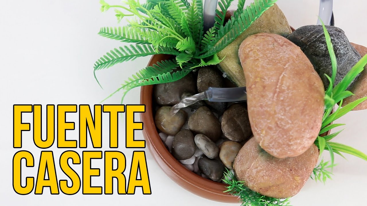 Cómo hacer una fuente casera decorativa - RECICLAJE (Experimentos Caseros)