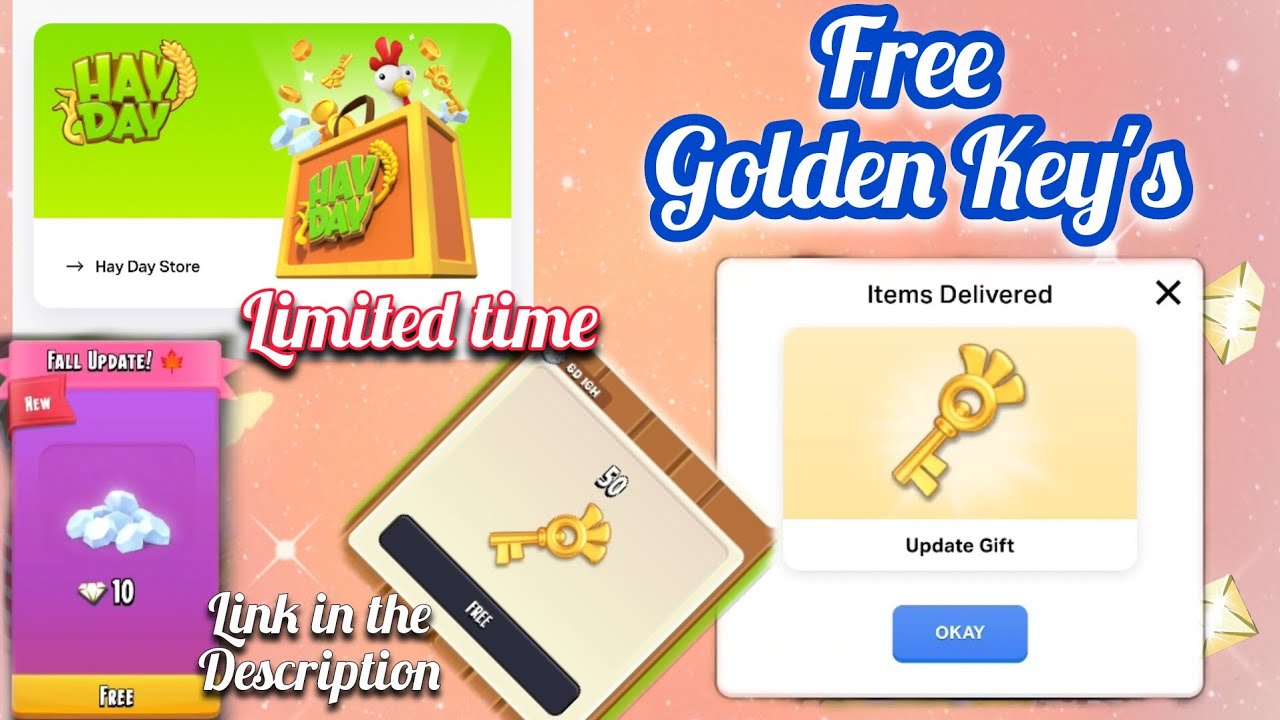 Claim your Free Golden Key's from Supercell Store in Hay Day 