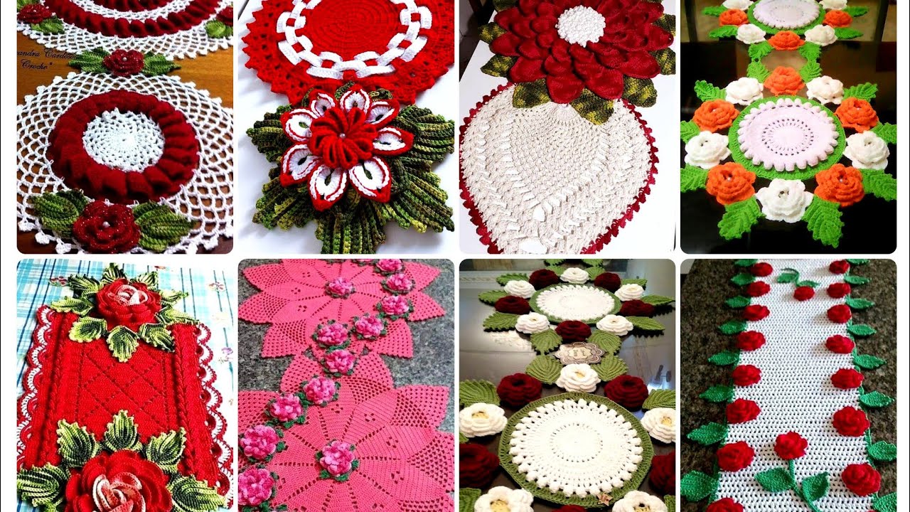 Most Beautiful & Attractive Crochet Handmade Rose Flower Style Table Runner//Top Design Ideas 2026