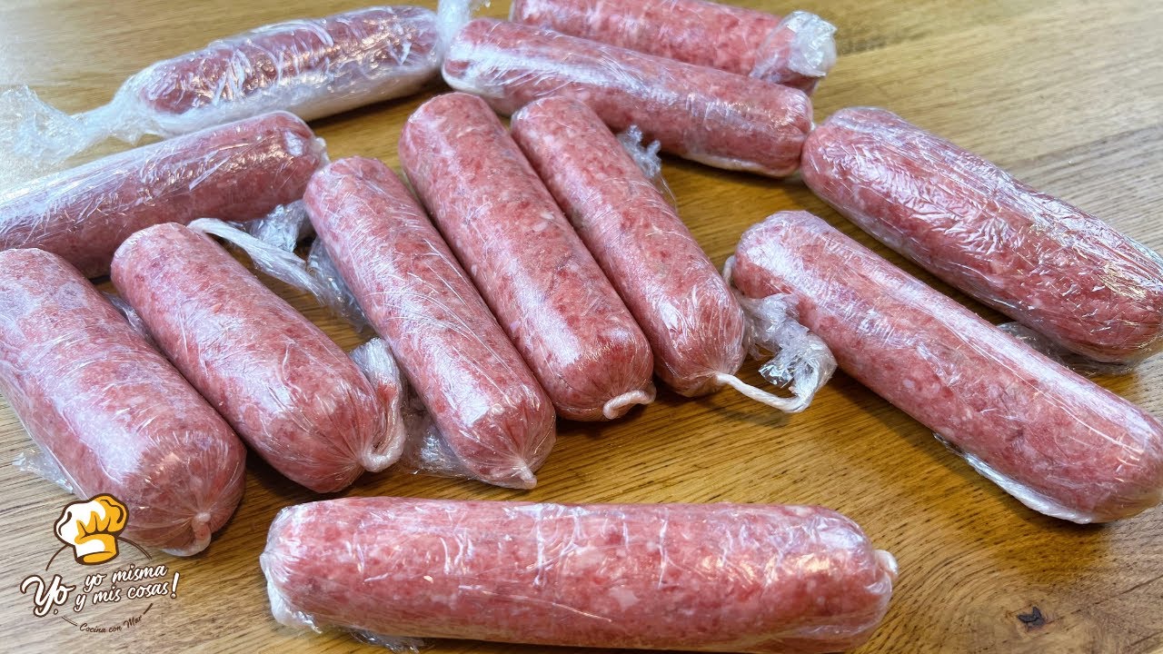 Asi preparo la receta de SALCHICHAS CASERAS muy faciles
