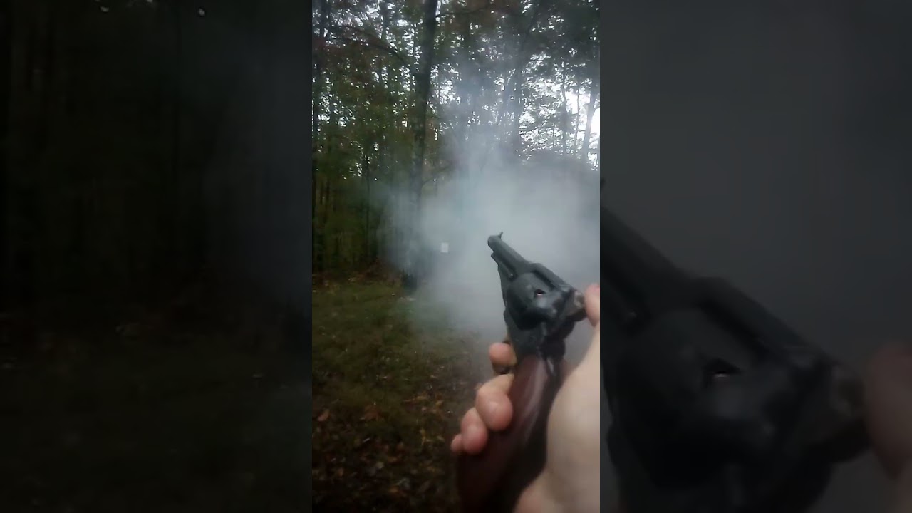 pyrodex vs real black powder. 1st 3 shots are real BP. last 3 are pyrodex.