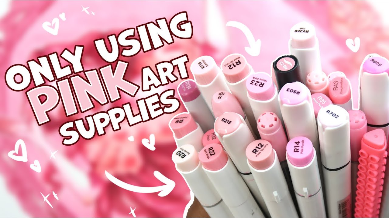 PINK PINK PINK - illustrating only using pink markers, pens and color pencils