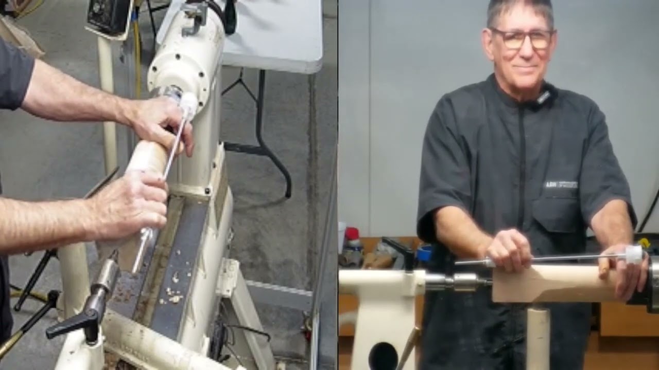 Tom Olechiw  turning a Peppermill