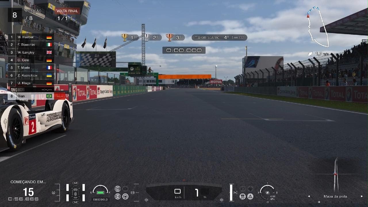 Gran Turismo 7 (Playstation 5) desafio do Porsche em Lê Mans