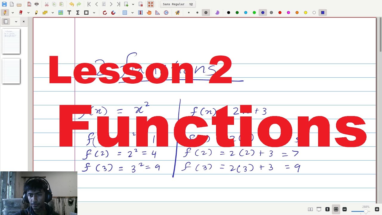 Functions : Lesson 2 (Grade 12 English medium)
