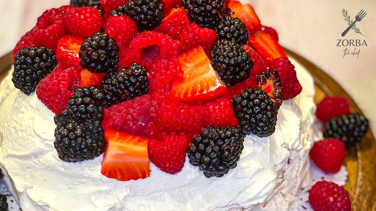 BERRY PAVLOVA WITH LEMON WHIPPED CREAM