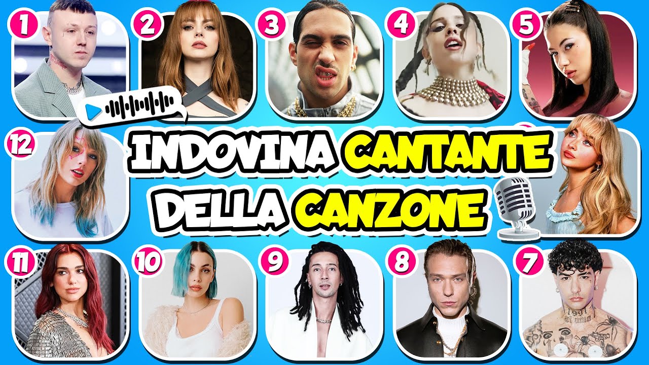 Indovina il Cantante della Canzone 🎤🎵 Quiz Cantanti Italiani