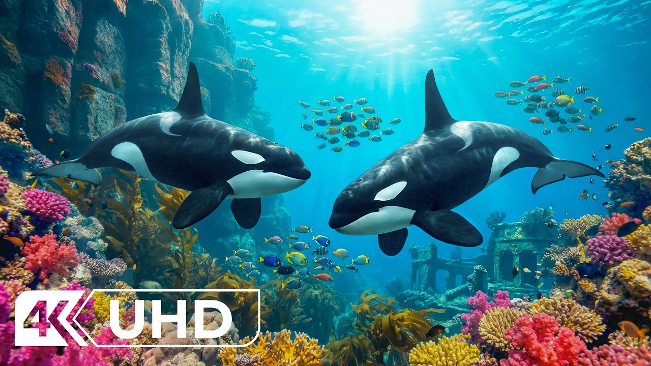 Расслабляющий океан в формате 4K Ultra HD – прекрасная морская жизнь и успокаивающие звуки моря.