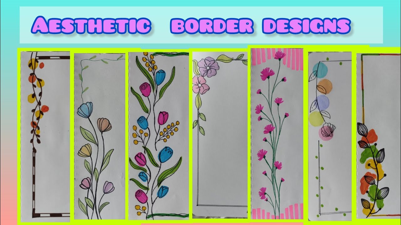 Aesthetic and easy  border designs for project 🎀💗