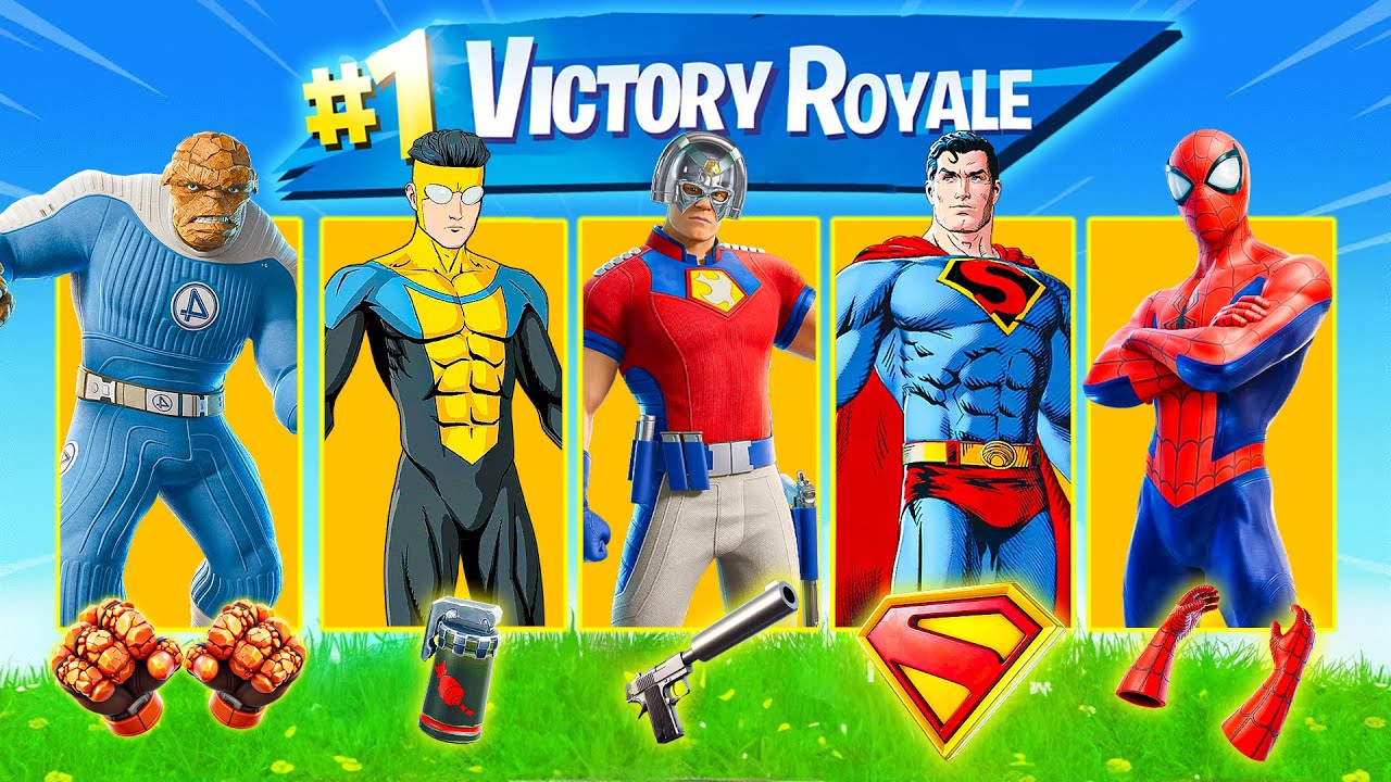 The *RANDOM* Superhero Skin Challenge in Fortnite!