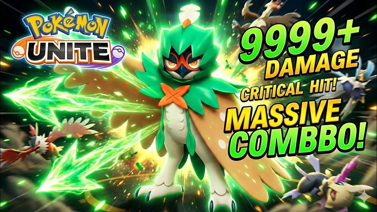 Bota o Capacete que lá vem Flechada! Decidueye está Insano! - Pokémon Unite Decidueye Gameplay 