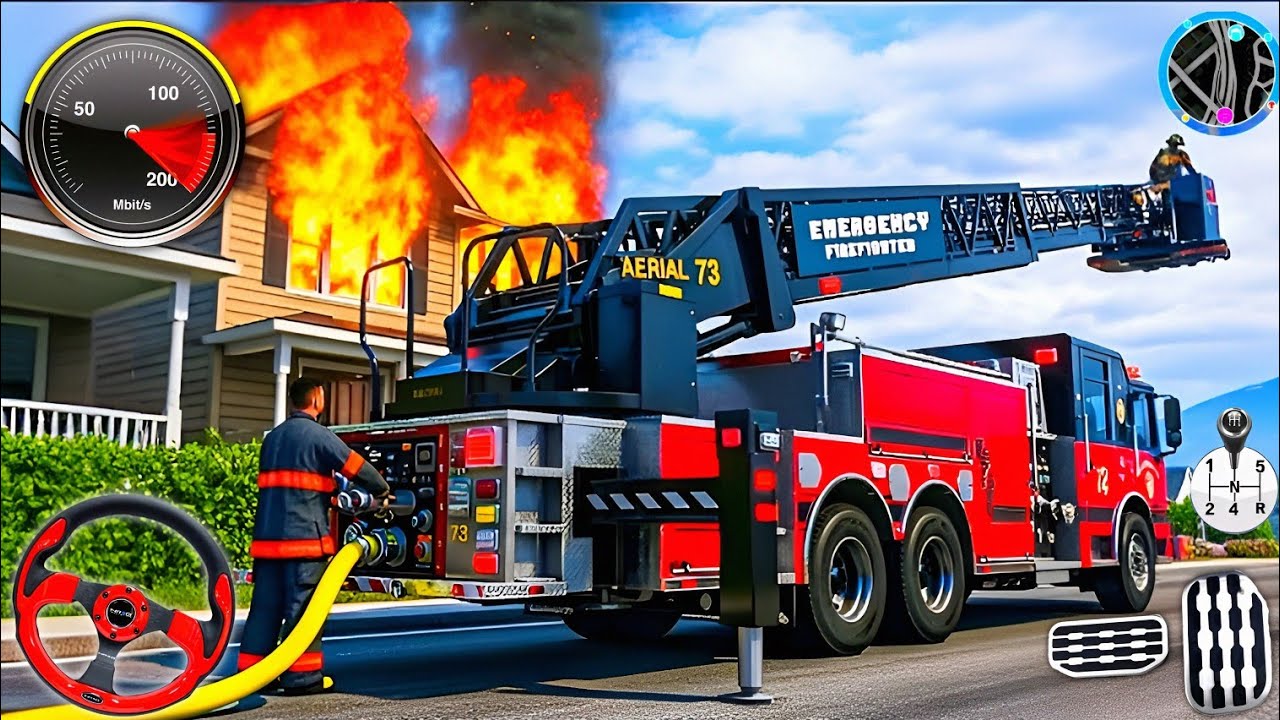 Fire Truck Rescue Simulator 3D - US Emergency 911 FireFighter Games - Android GamePlay 