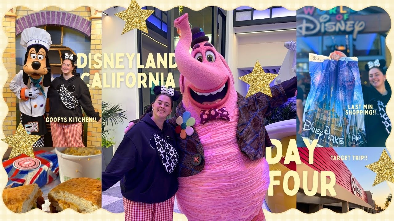 DISNEYLAND VLOG🐭🇺🇸DAY FOUR & FIVE | Goofy's Kitchen, Pixar Place, Target & seeing MORE Characters🐿️✨