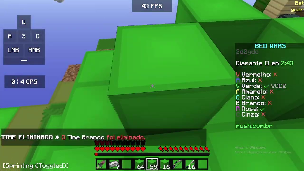 Gameplay de bedwars pra relembrar dos velhos tempos
