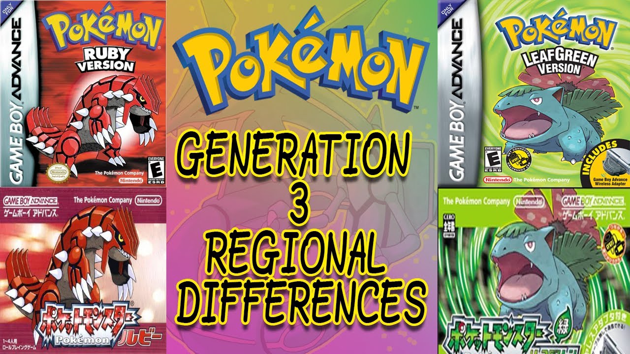 Regional Differences in Pokemon - Generation 3.