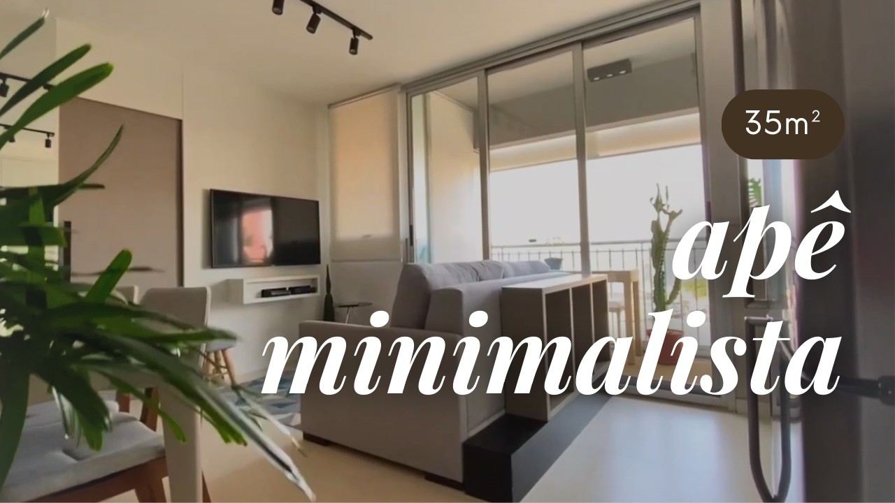 TOUR APARTAMENTO PEQUENO 35 m2 - KITNET / STUDIO SIMPLES, CLEAN E MINIMALISTA - REFORMA COMPLETA
