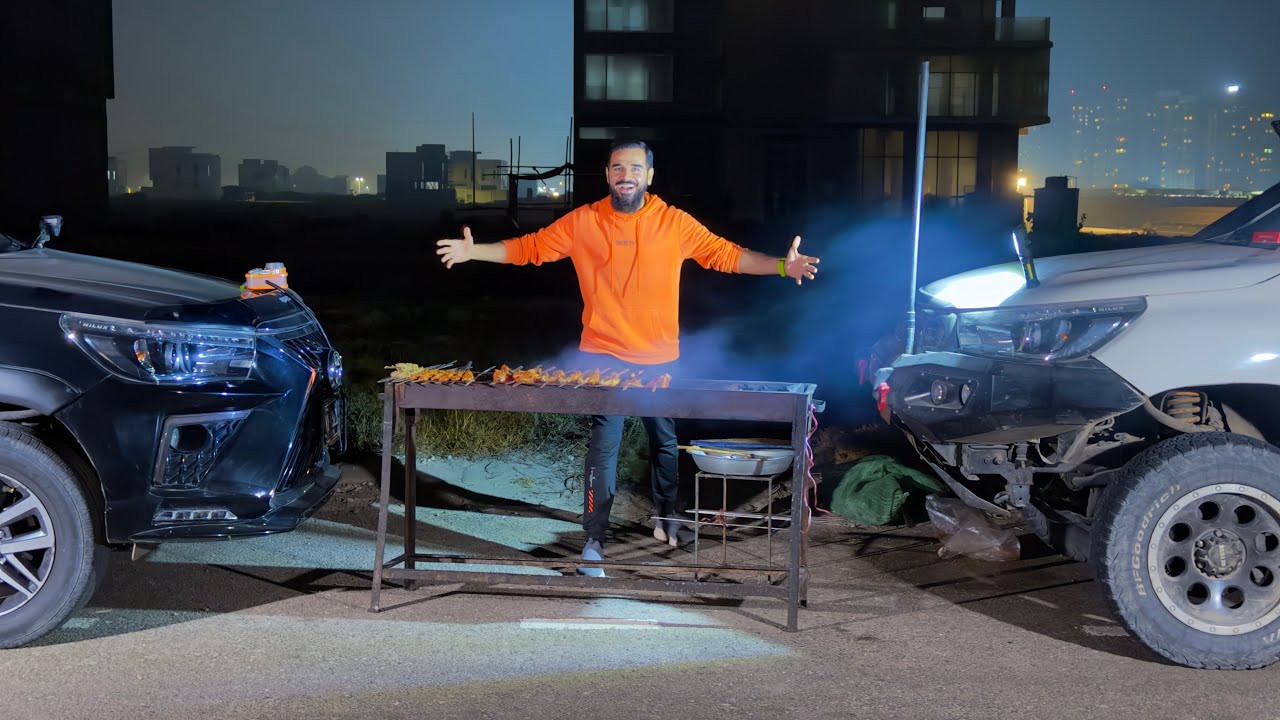 Late night adventure and BBQ party 😍🛻