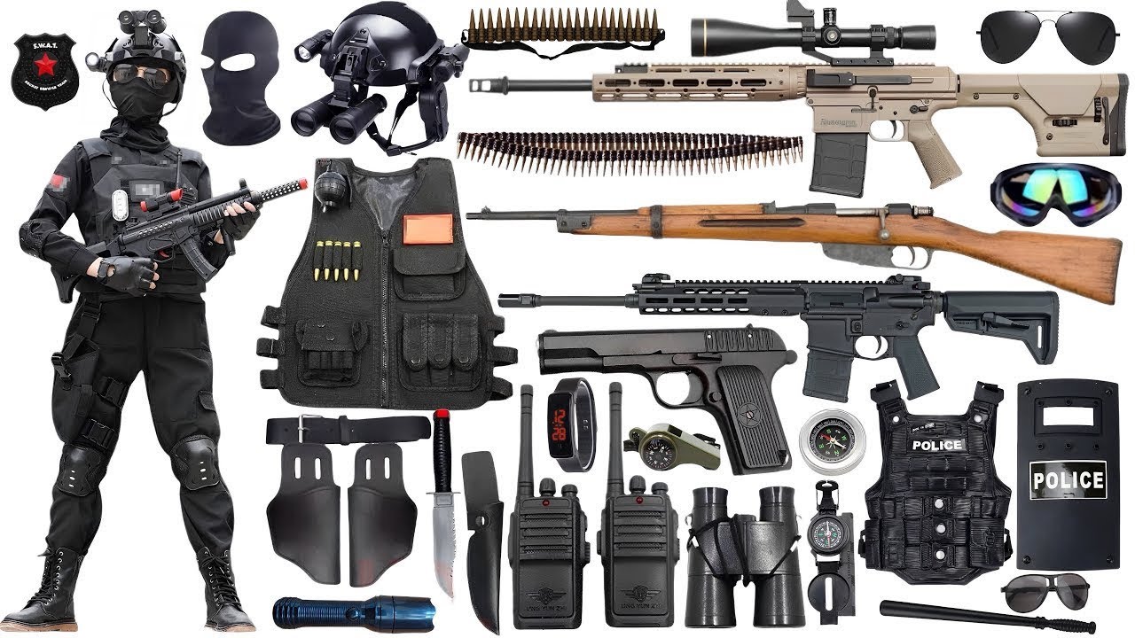 Special Forces military toy gun set unboxing, tactical helmet, tactical combat suit, bomb dagger