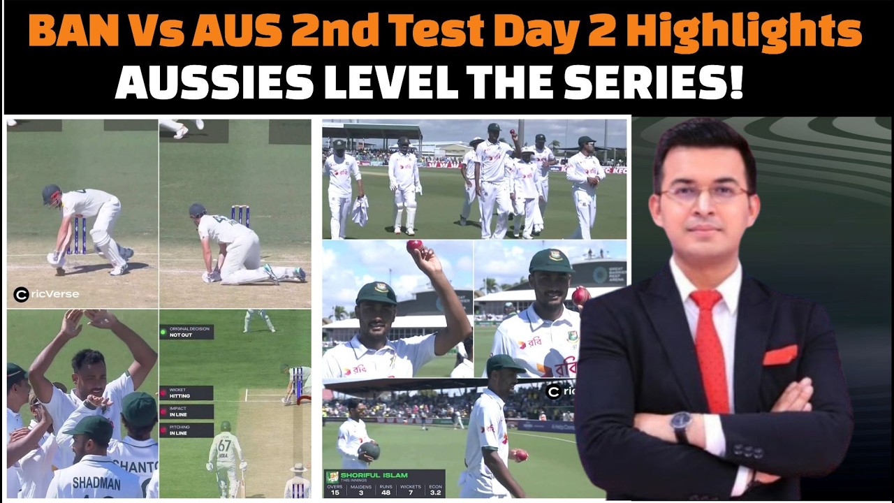 Bangladesh vs Australia 2nd Test Day 2 Complete Highlights 2026.