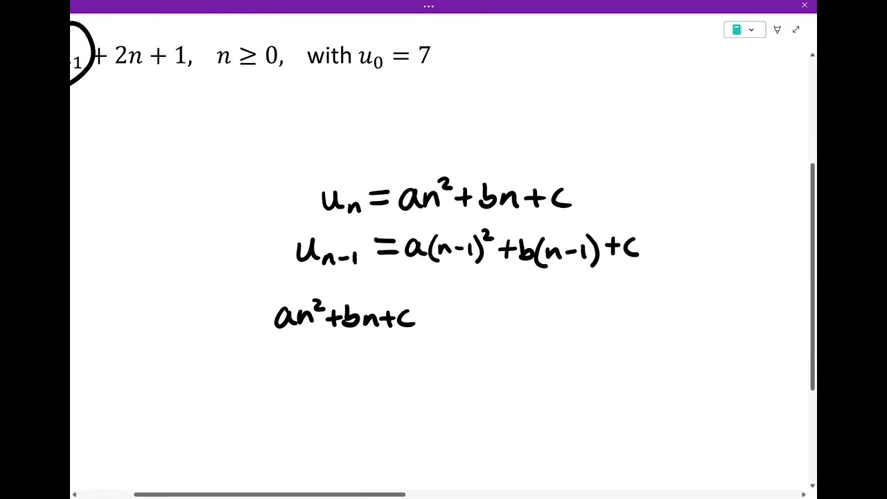 OCR FM A-Level Additional Pure: Solving Non Homogeneous Recurrence Relations 6  - Failure Case 2