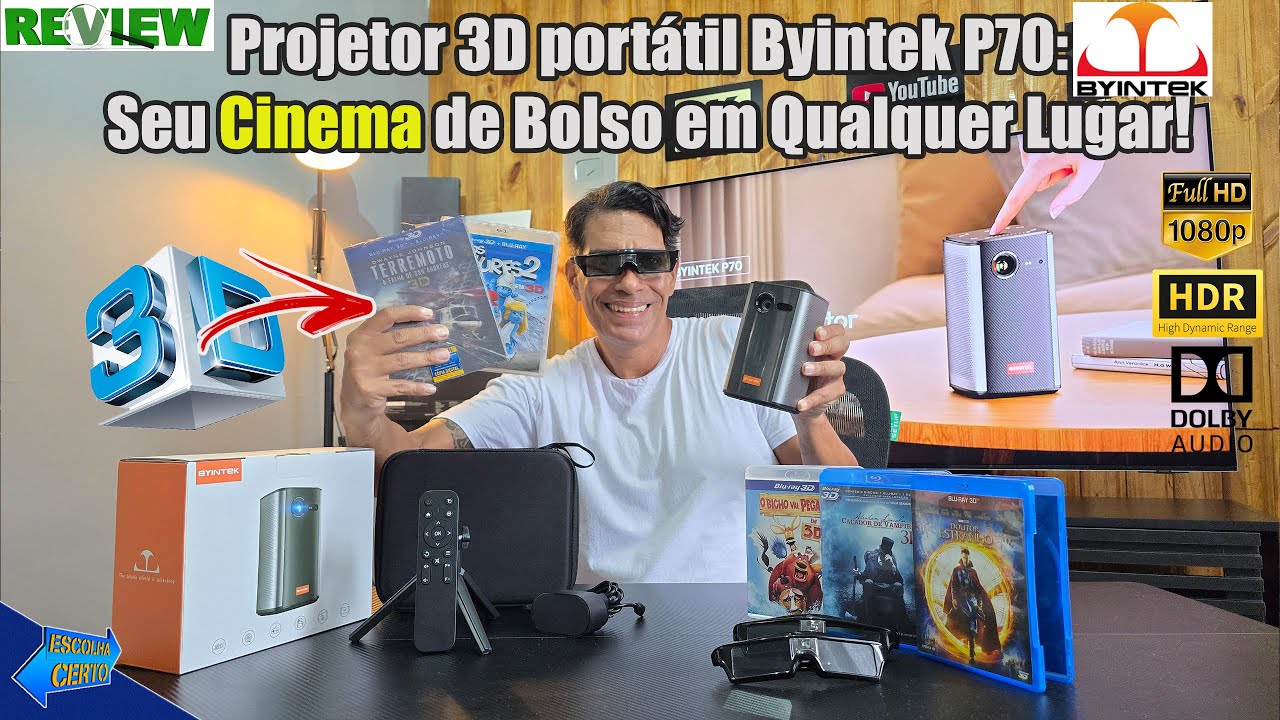 Filmes 3D em qualquer lugar: Incrível Mini Projetor Byintek P70 - Análise
