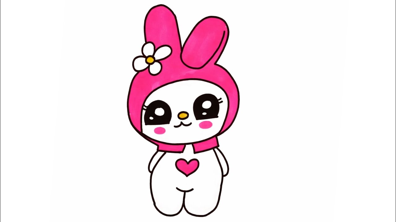 How to Draw a cute my melody | Easy step by step kawaii drawing #mymelody