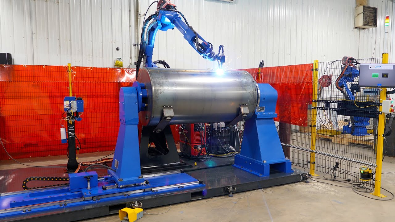 Robot Tank Welder with Adjustable Headstock and Tailstock