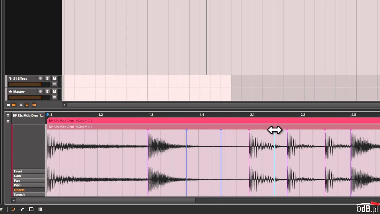 Praca z materialem audio w DAW Bitwig Studio