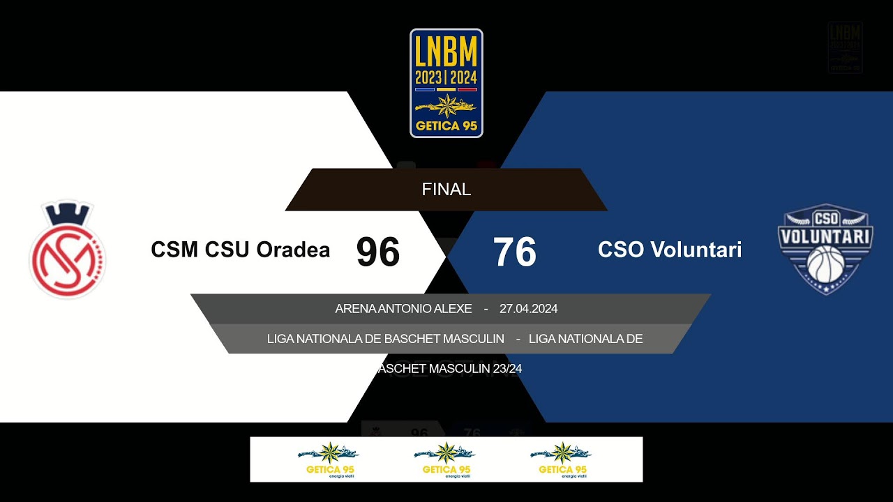 LNBM Getica 95 2023-2024: CSM CSU Oradea - CSO Voluntari (SEMIFINALS, Game 2)