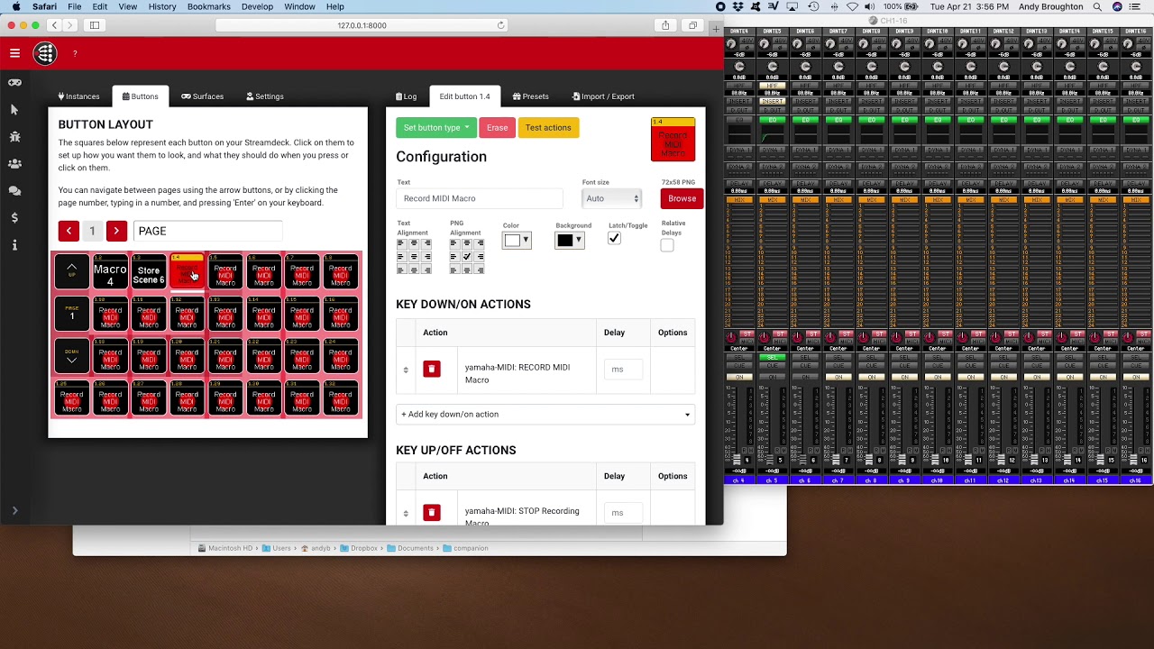 Macros on Yamaha CL/QL Module for Companion