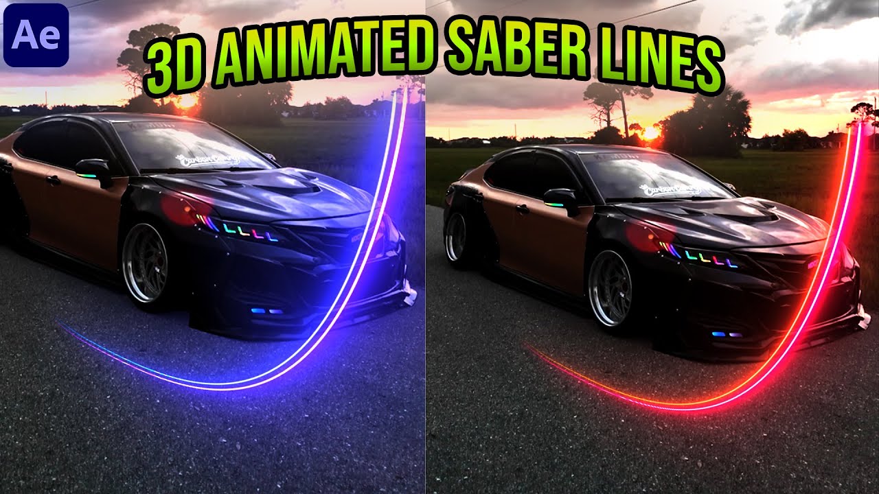 3D Animated Saber Lines Effects in After Effects
