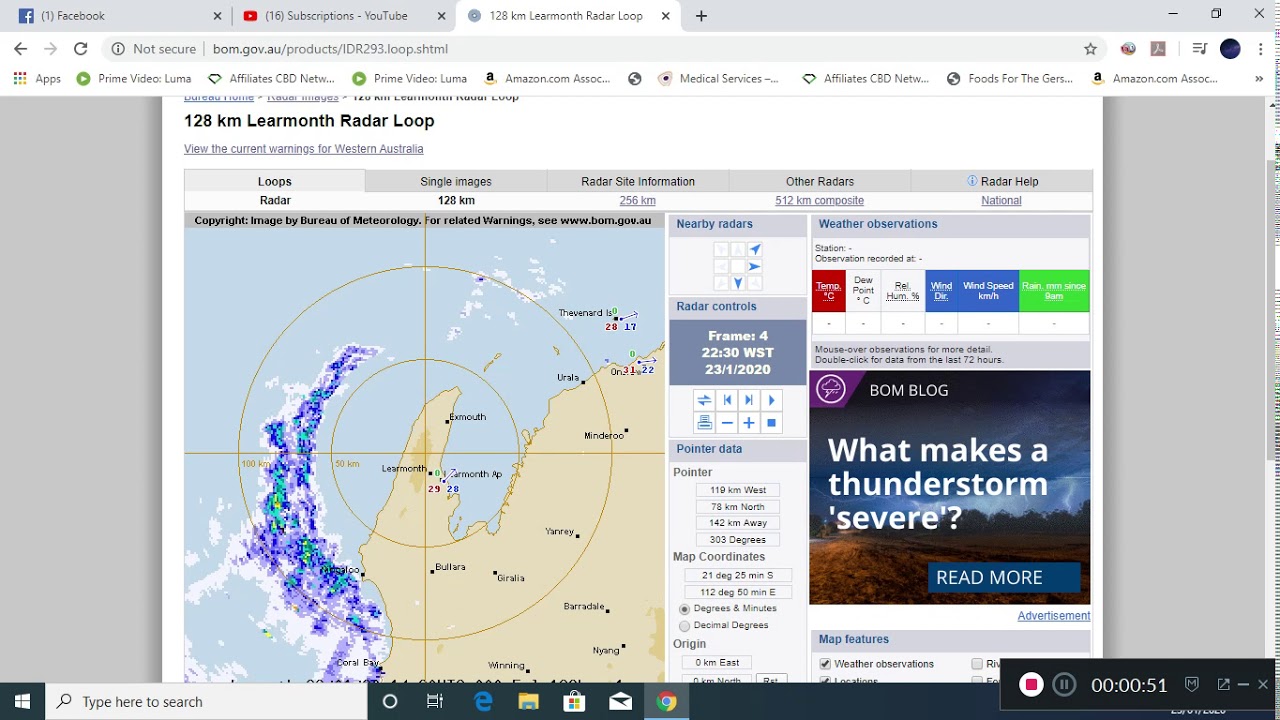 WA bom radar...Perfect circle in PT Hedland...