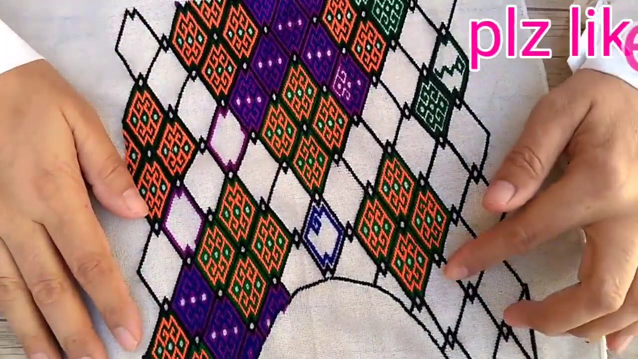 قسمت دوم( آموزش خانه پری یخن قبتومار)  گلدوزی هزارگی