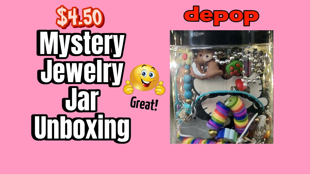 Cute, Colorful, and Totally Random! Jewelry Jar Unboxing from @greenhaze31 Depop!