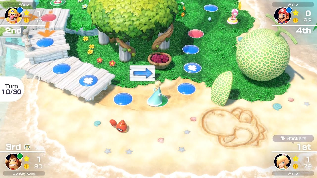 Mario Party Superstars #1067 Yoshi's Tropical Island Rosalina vs Donkey Kong vs Wario vs Mario