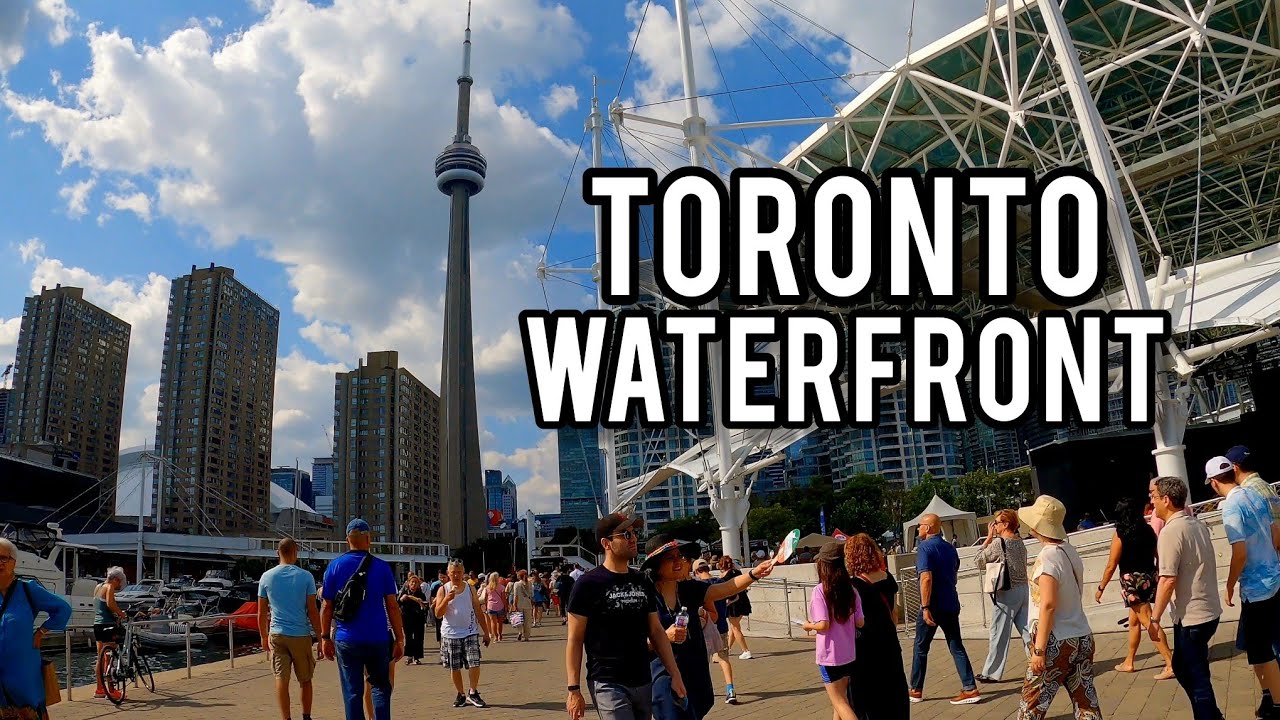 Toronto Waterfront Walking Tour Harbourfront Downtown Toronto Canada 4k