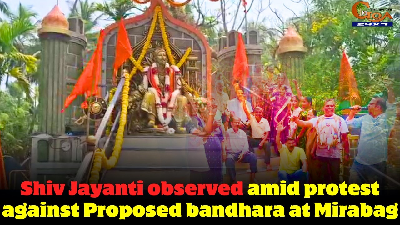 Shiv Jayanti observed amid protest against Proposed bandhara at Mirabag.